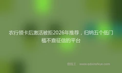 农行领卡后激活被拒2026年推荐，归纳五个低门槛不查征信的平台