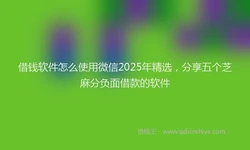 借钱软件怎么使用微信2025年精选，分享五个芝麻分负面借款的软件