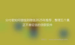 分付君如何借钱到微信2025年推荐，整理五个真正不查征信的贷款软件