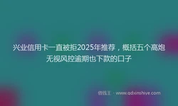 兴业信用卡一直被拒2025年推荐，概括五个高炮无视风控逾期也下款的口子