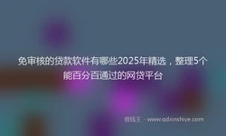 免审核的贷款软件有哪些2025年精选，整理5个能百分百通过的网贷平台