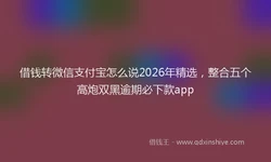借钱转微信支付宝怎么说2026年精选，整合五个高炮双黑逾期必下款app