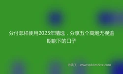 分付怎样使用2025年精选，分享五个高炮无视逾期能下的口子