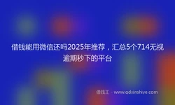 借钱能用微信还吗2025年推荐，汇总5个714无视逾期秒下的平台