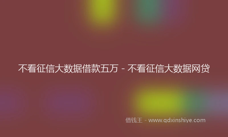 不看征信大数据借款五万 - 不看征信大数据网贷