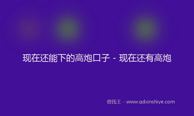 现在还能下的高炮口子 - 现在还有高炮