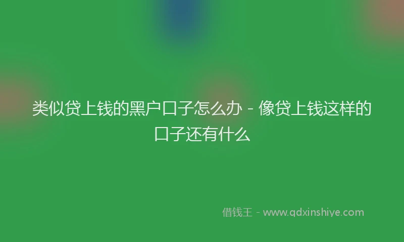 类似贷上钱的黑户口子怎么办 - 像贷上钱这样的口子还有什么