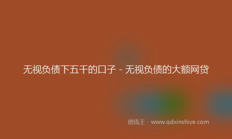 无视负债下五千的口子 - 无视负债的大额网贷