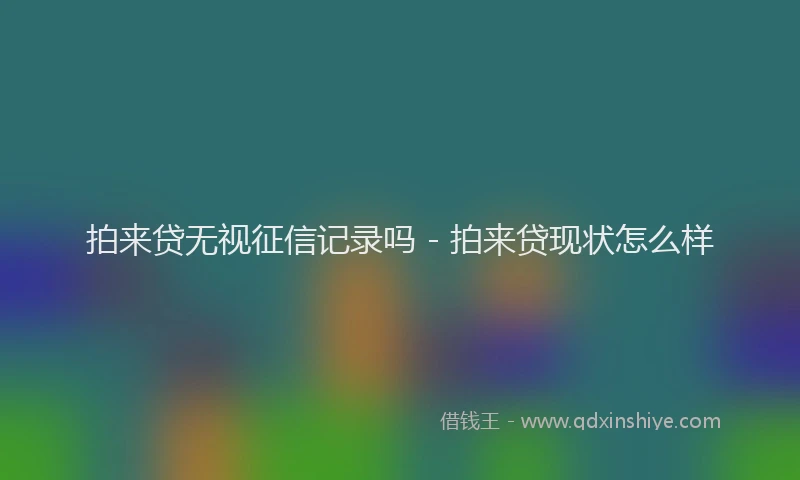 拍来贷无视征信记录吗 - 拍来贷现状怎么样