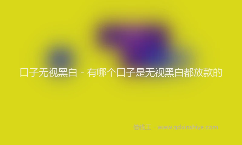 口子无视黑白 - 有哪个口子是无视黑白都放款的