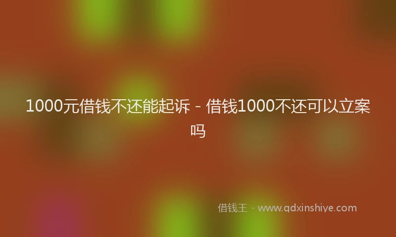 1000元借钱不还能起诉 - 借钱1000不还可以立案吗