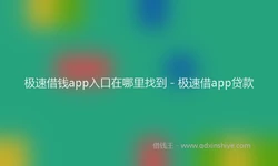 极速借钱app入口在哪里找到 - 极速借app贷款