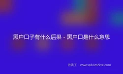 黑户口子有什么后果 - 黑户口是什么意思