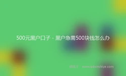 500元黑户口子 - 黑户急需500块钱怎么办