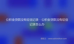 公积金贷款没有征信记录 - 公积金贷款没有征信记录怎么办