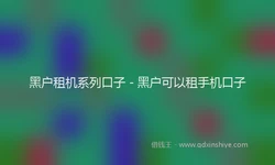 黑户租机系列口子 - 黑户可以租手机口子
