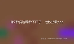像7秒贷这种秒下口子 - 七秒贷款app