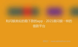 和闪银类似的稳下款的app - 2021跟闪银一样的借款平台