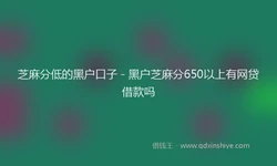 芝麻分低的黑户口子 - 黑户芝麻分650以上有网贷借款吗