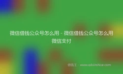 微信借钱公众号怎么用 - 微信借钱公众号怎么用微信支付