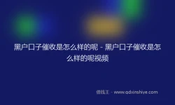 黑户口子催收是怎么样的呢 - 黑户口子催收是怎么样的呢视频
