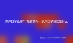 黑户口子免费***是真的吗 - 黑户口子贷款是什么
