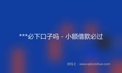 ***必下口子吗 - 小额借款必过