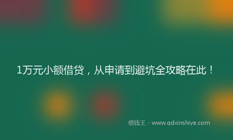 1万元小额借贷，从申请到避坑全攻略在此！