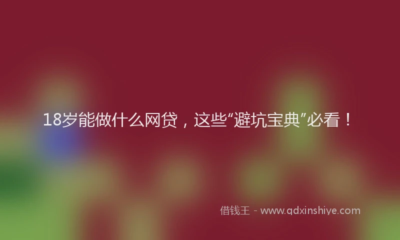18岁能做什么网贷，这些“避坑宝典”必看！