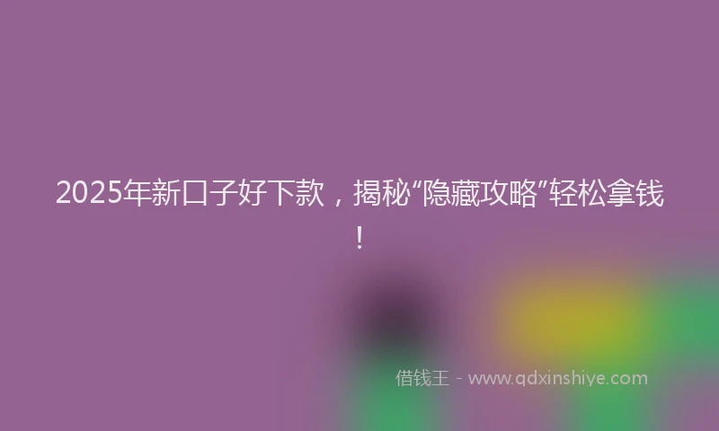 2025年新口子好下款，揭秘“隐藏攻略”轻松拿钱！