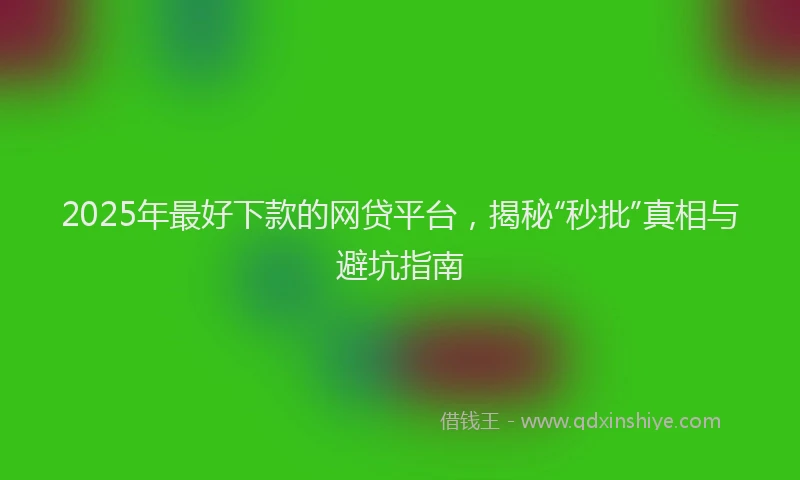 2025年最好下款的网贷平台，揭秘“秒批”真相与避坑指南
