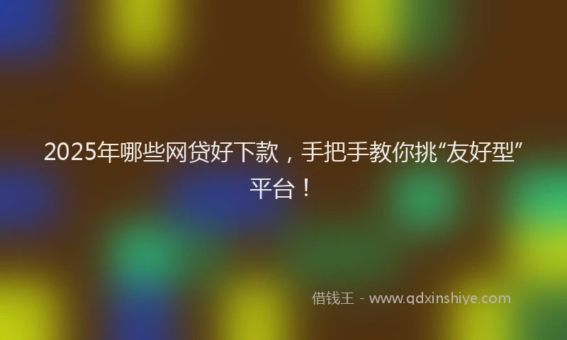 2025年哪些网贷好下款，手把手教你挑“友好型”平台！
