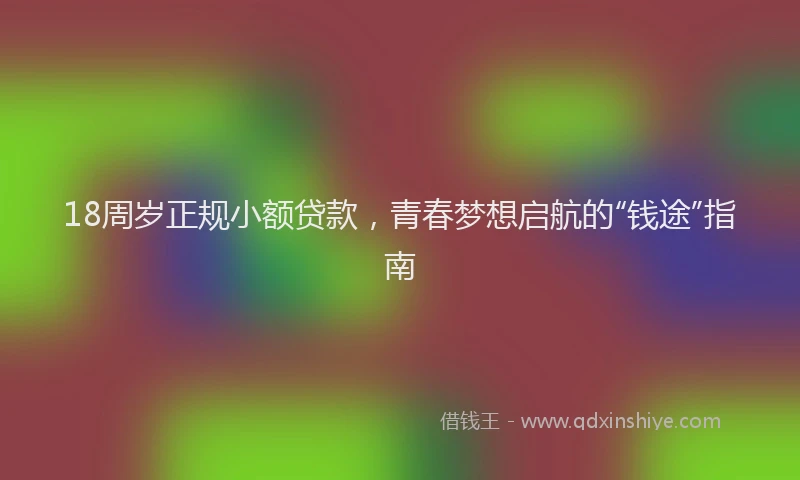 18周岁正规小额贷款，青春梦想启航的“钱途”指南