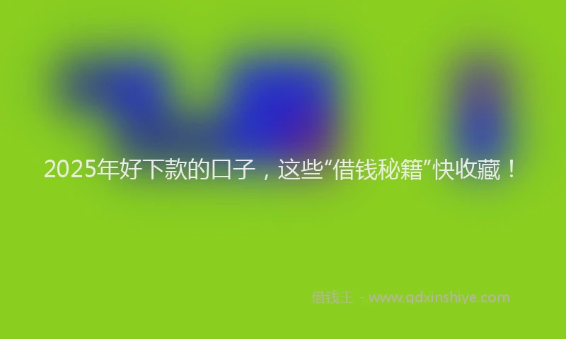 2025年好下款的口子，这些“借钱秘籍”快收藏！