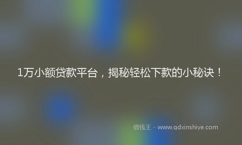 1万小额贷款平台，揭秘轻松下款的小秘诀！