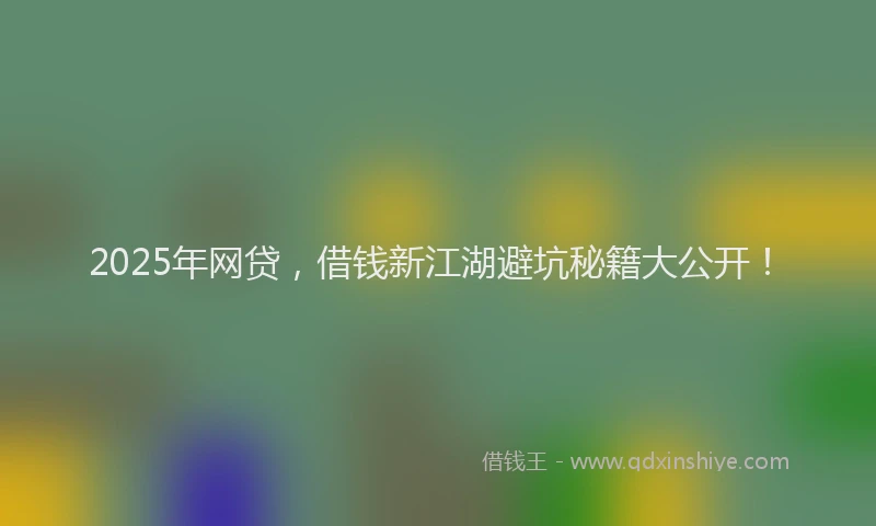 2025年网贷，借钱新江湖避坑秘籍大公开！