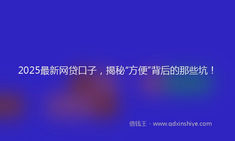 2025最新网贷口子，揭秘“方便”背后的那些坑！