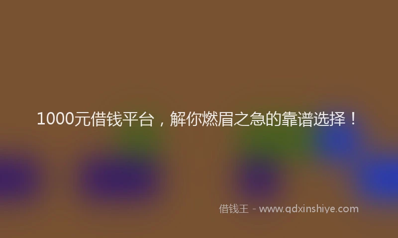1000元借钱平台，解你燃眉之急的靠谱选择！