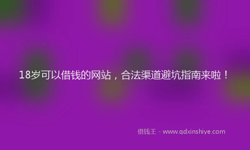 18岁可以借钱的网站，合法渠道避坑指南来啦！