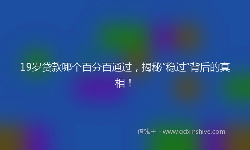 19岁贷款哪个百分百通过，揭秘“稳过”背后的真相！