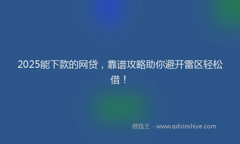 2025能下款的网贷，靠谱攻略助你避开雷区轻松借！