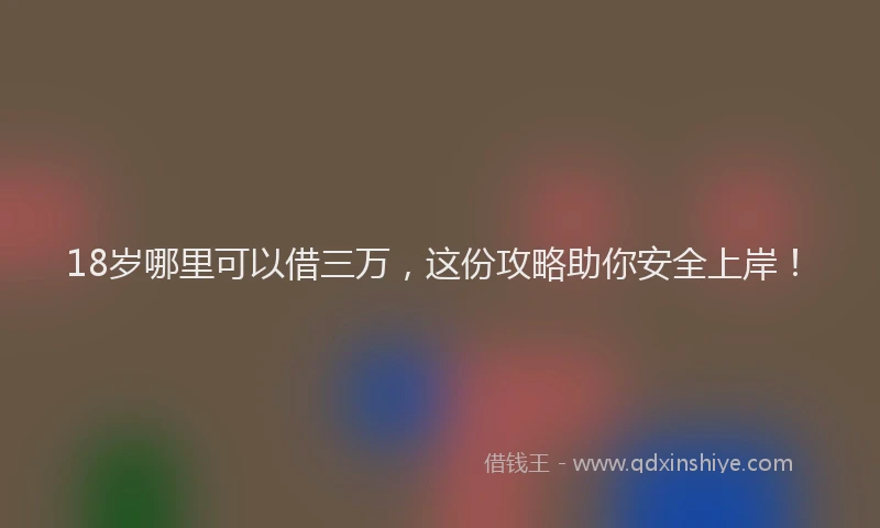 18岁哪里可以借三万，这份攻略助你安全上岸！
