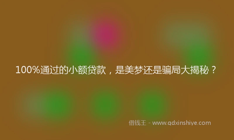 100%通过的小额贷款，是美梦还是骗局大揭秘？