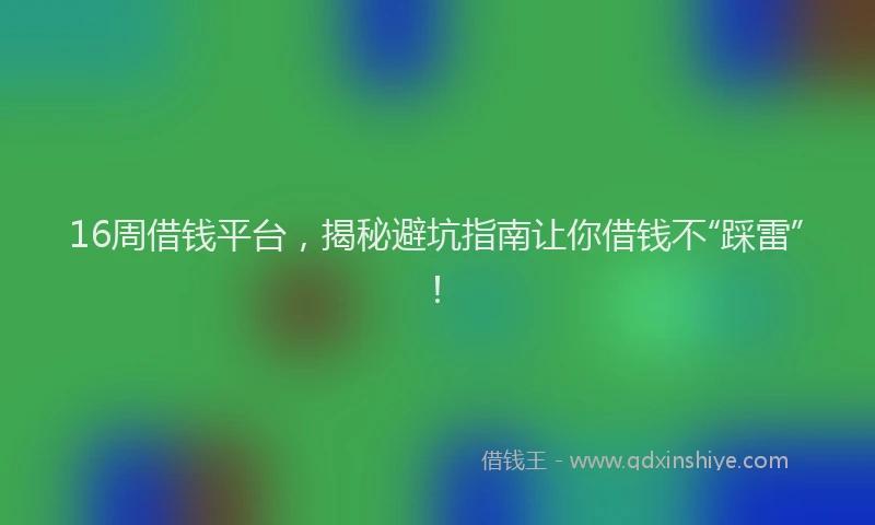 16周借钱平台，揭秘避坑指南让你借钱不“踩雷”！