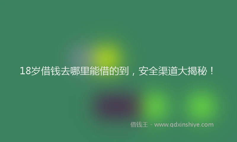 18岁借钱去哪里能借的到，安全渠道大揭秘！