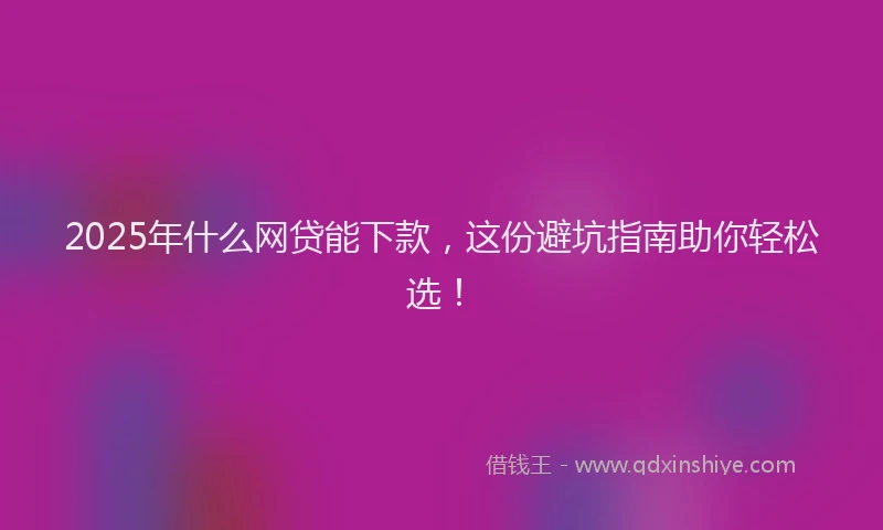 2025年什么网贷能下款,这份避坑指南助你轻松选!