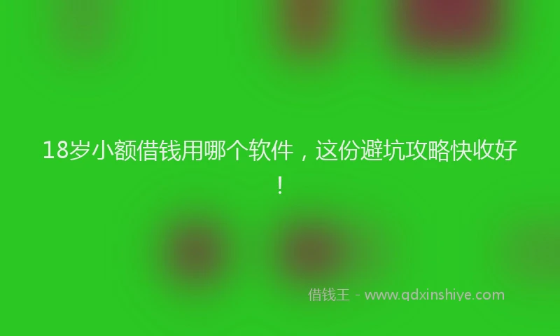 18岁小额借钱用哪个软件，这份避坑攻略快收好！