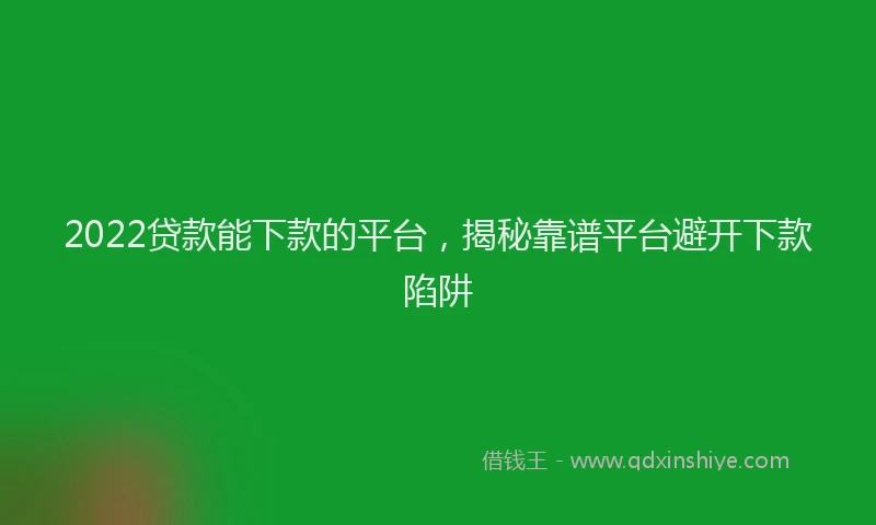 2022贷款能下款的平台，揭秘靠谱平台避开下款陷阱