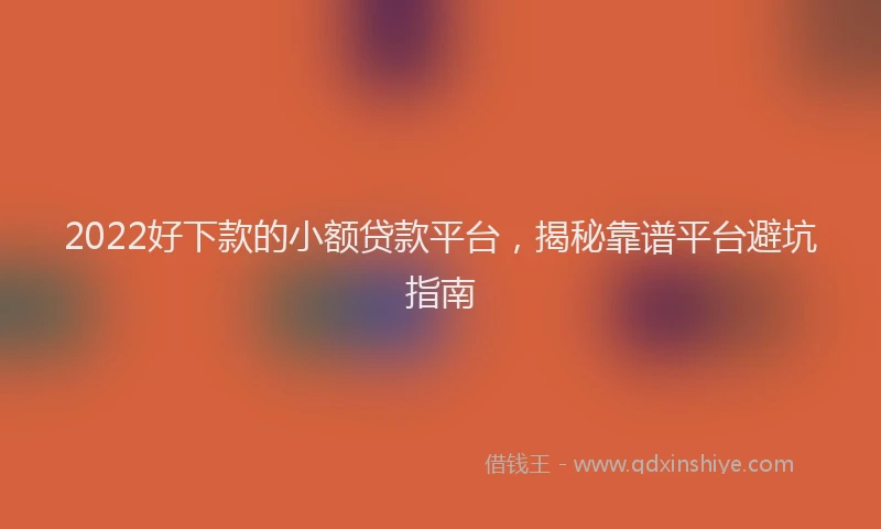2022好下款的小额贷款平台，揭秘靠谱平台避坑指南