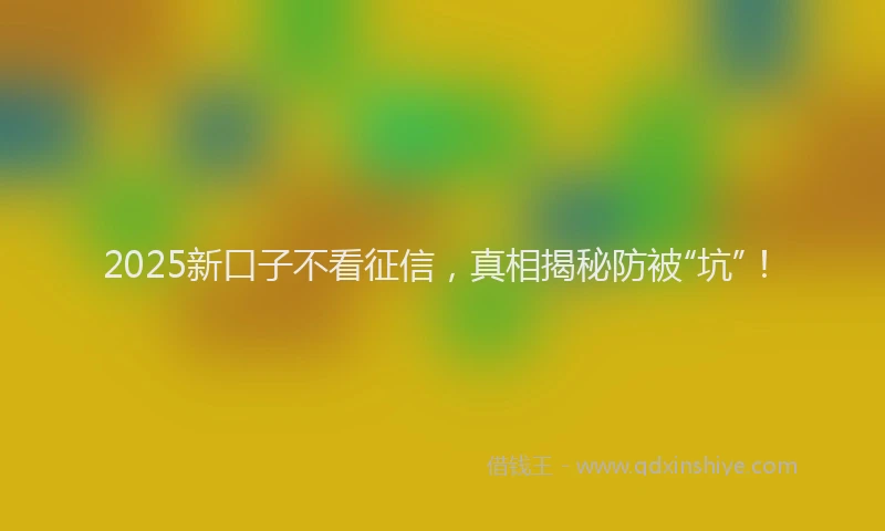 2025新口子不看征信，真相揭秘防被“坑”！